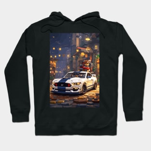 Technician American Muscle Car White and Navy Hoodie